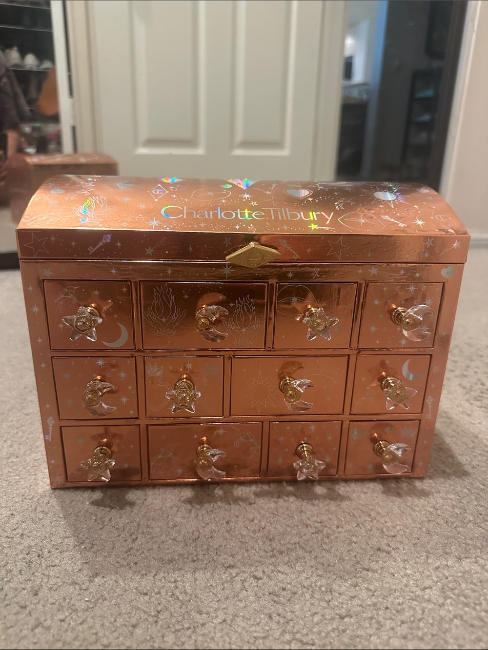 Charlotte Tilbury Rose Gold 2025 Advent Calendar Makeup Organizer Chest